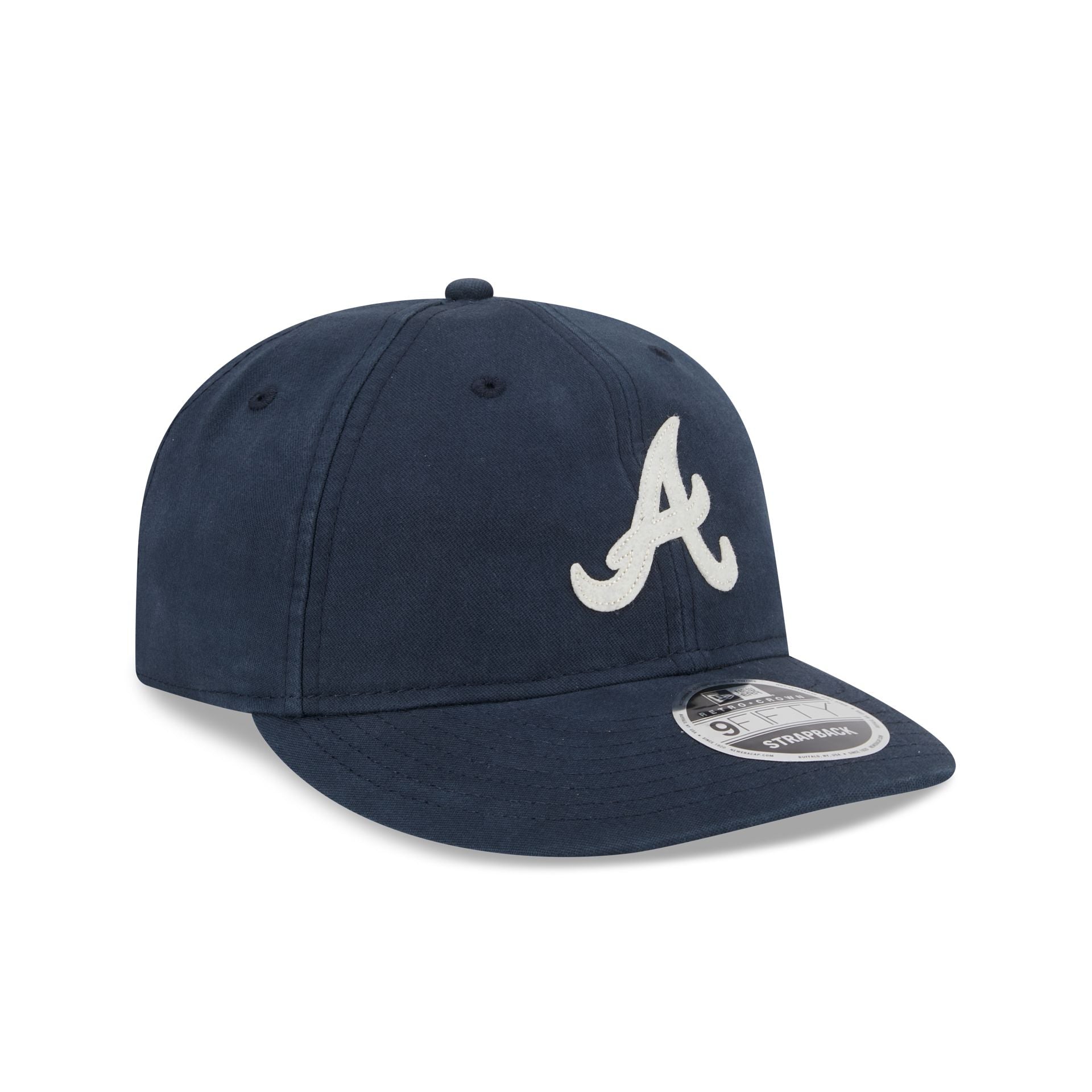 Atlanta Braves Canvas Felt Retro Crown 9FIFTY Strapback Hat
