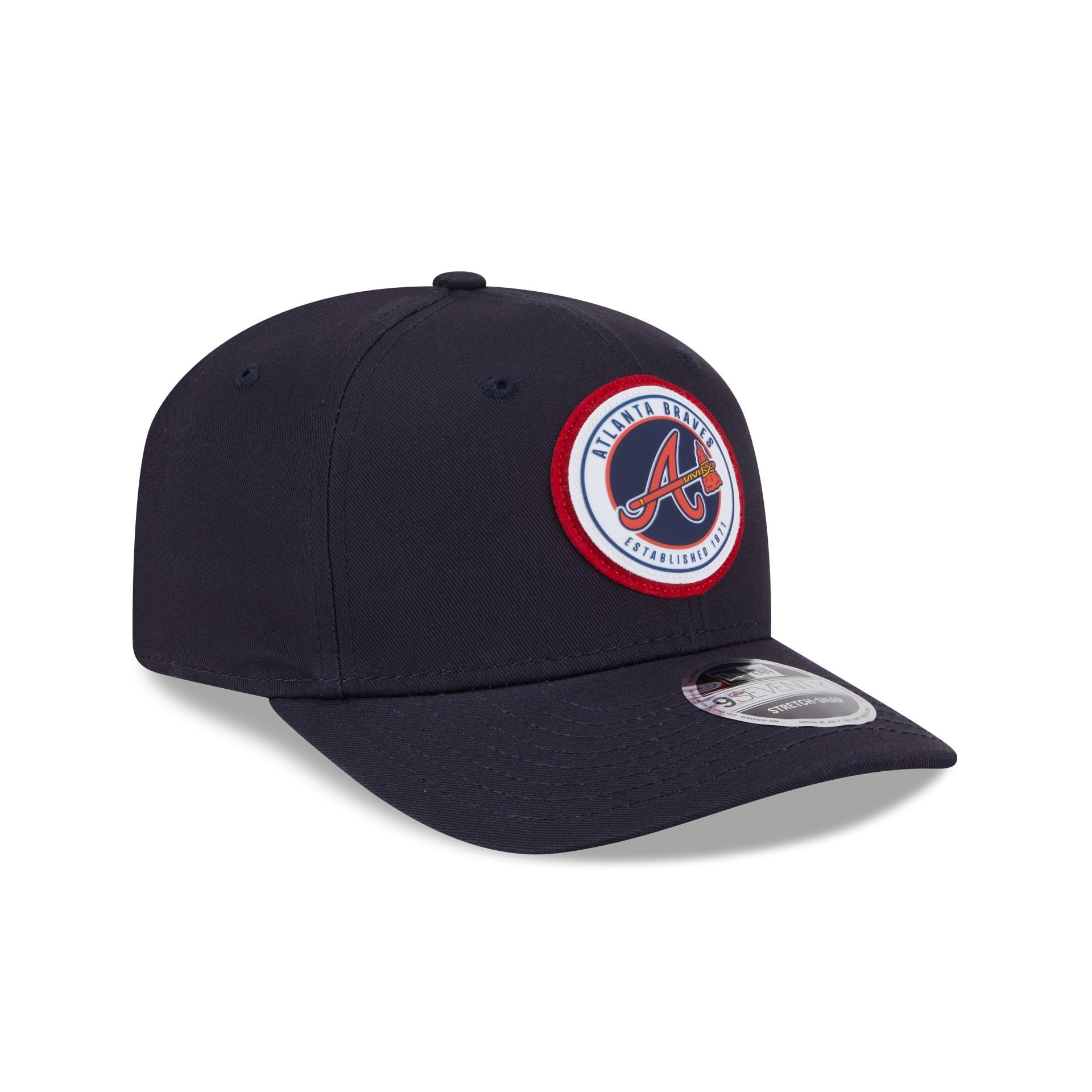 Atlanta Braves Circle Patch 9SEVENTY Stretch-Snap Hat