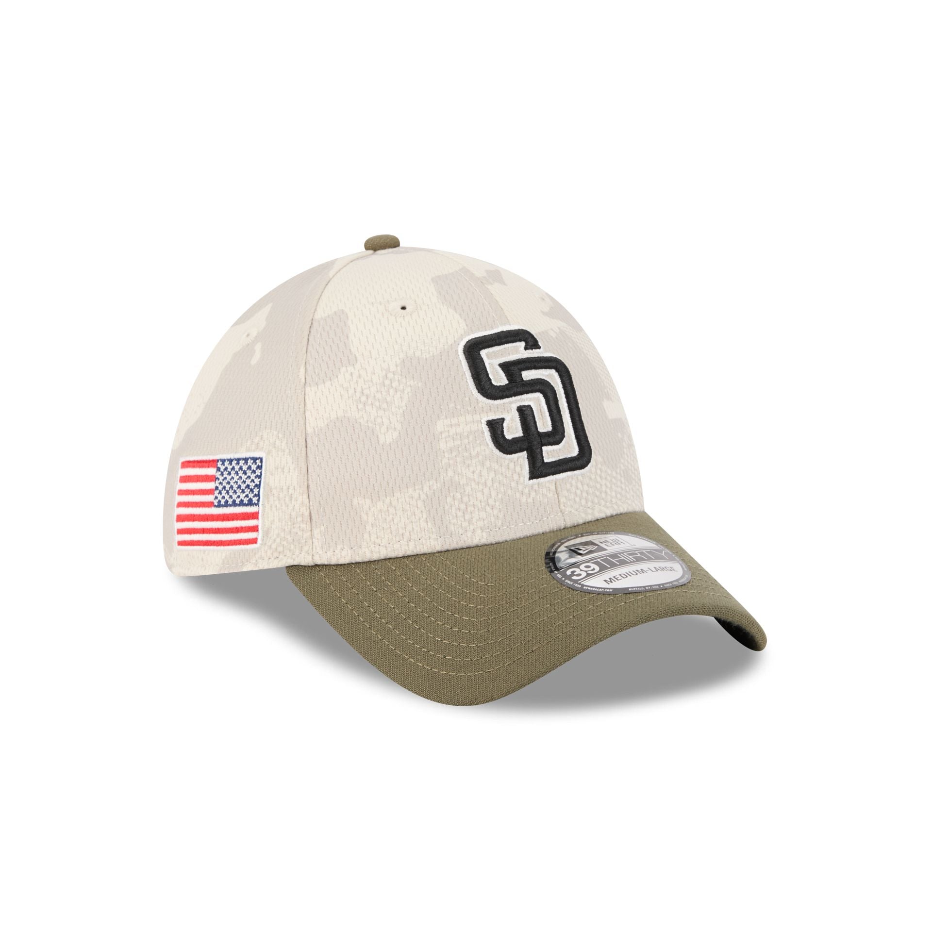 San Diego Padres Armed Forces Day 2025 39THIRTY Stretch Fit Hat