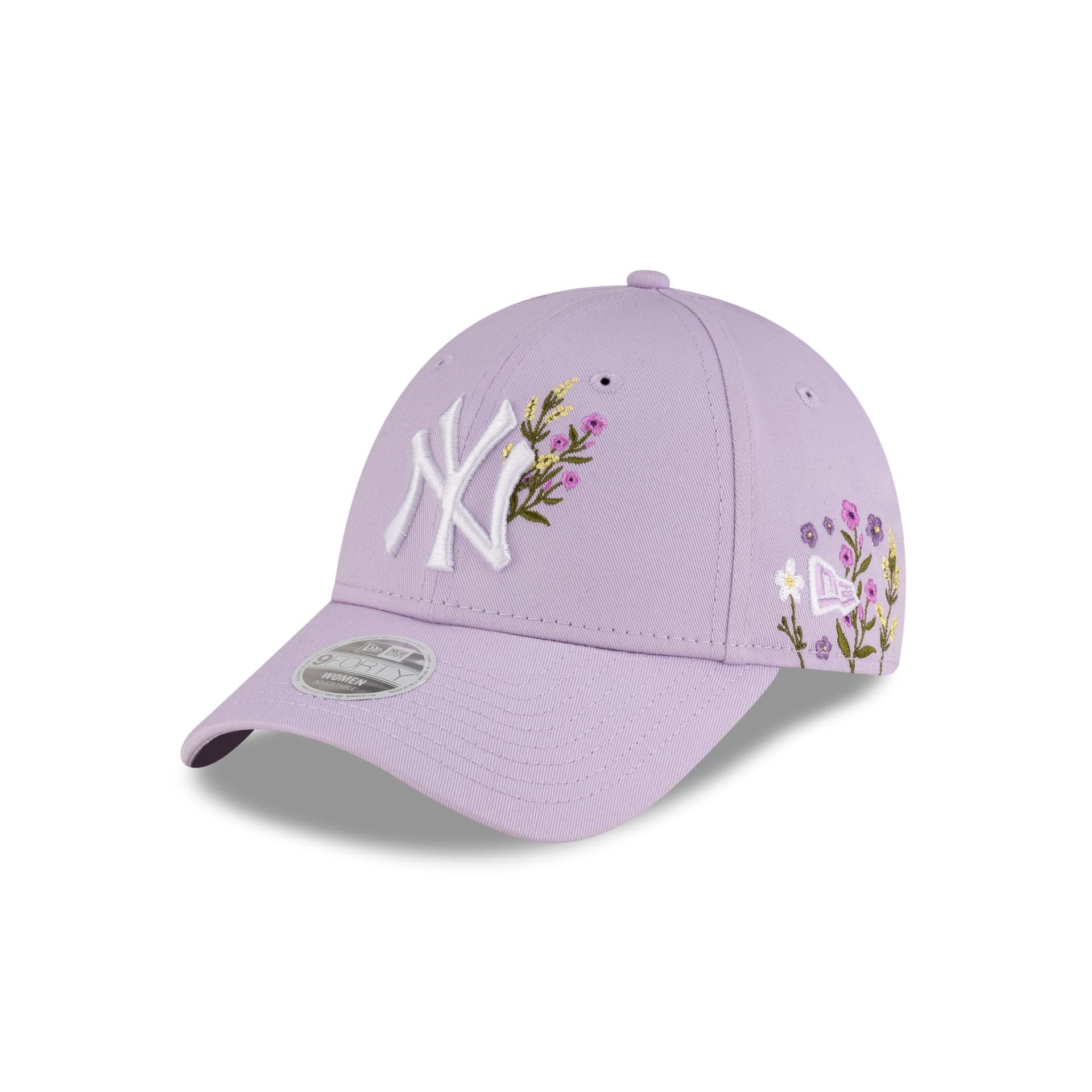 New York Yankees Floral Icon Pastel Purple Women's 9FORTY Adjustable Hat