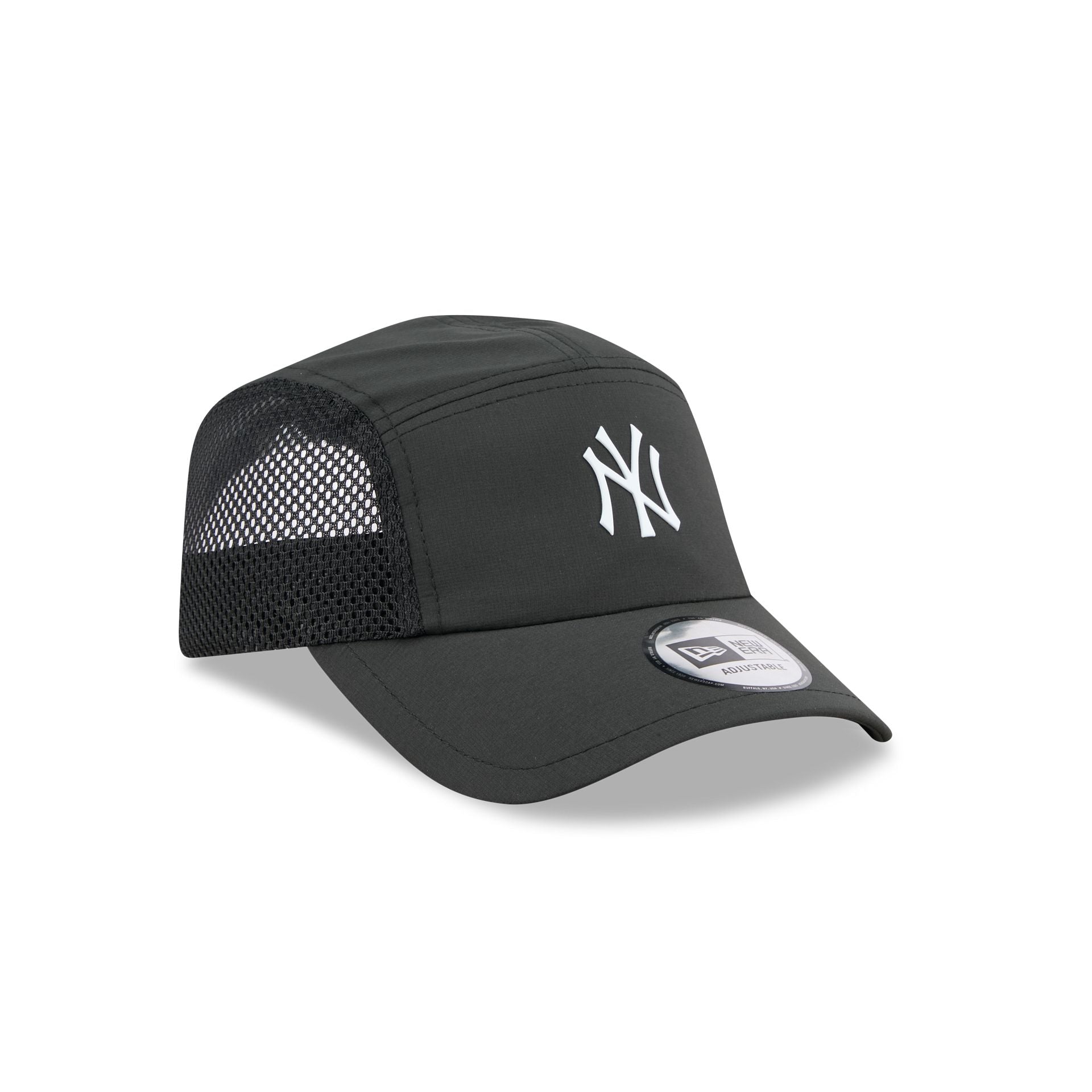 New York Yankees Black Poly Runner Adjustable Hat