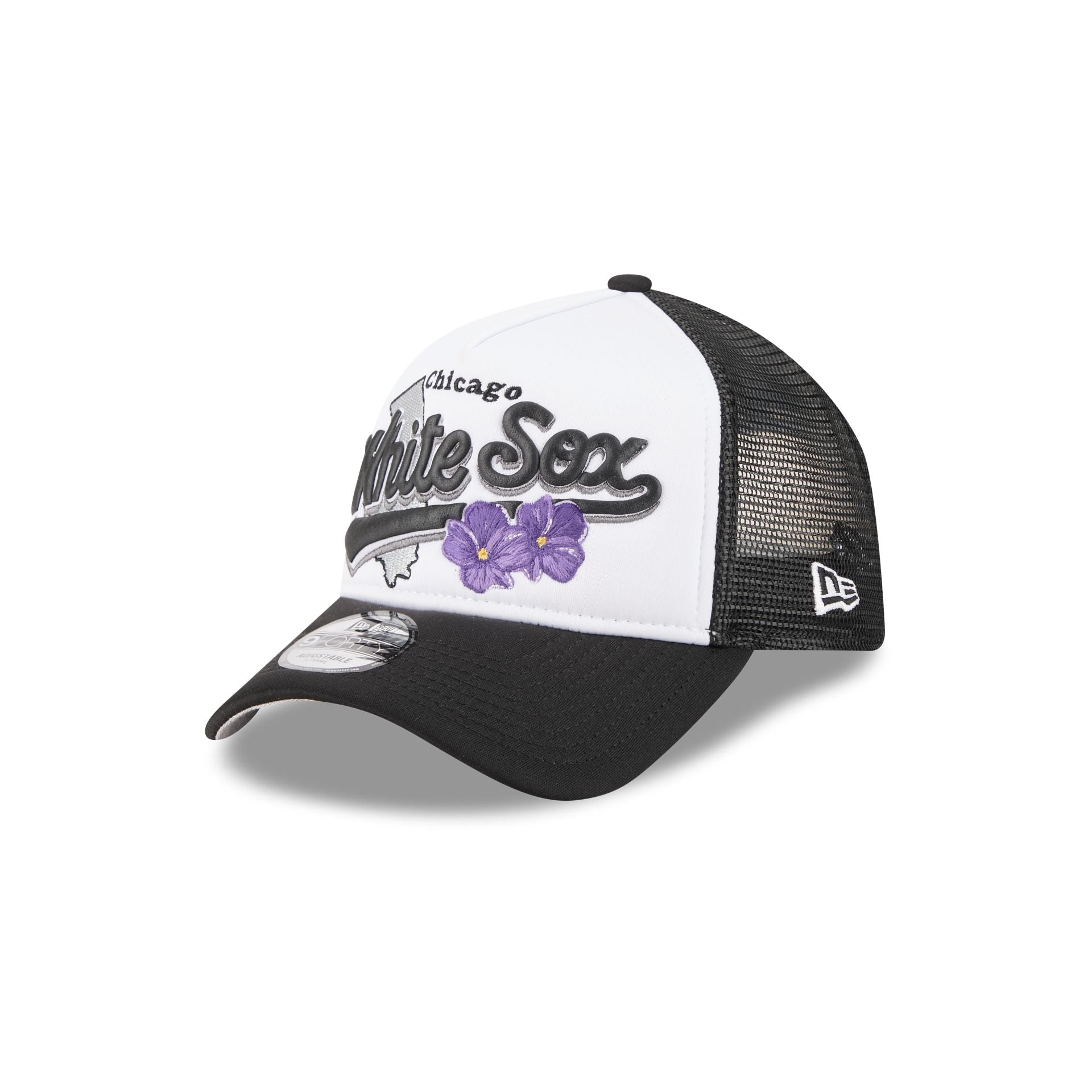 Chicago White Sox State Flower 9FORTY A-Frame Trucker Hat