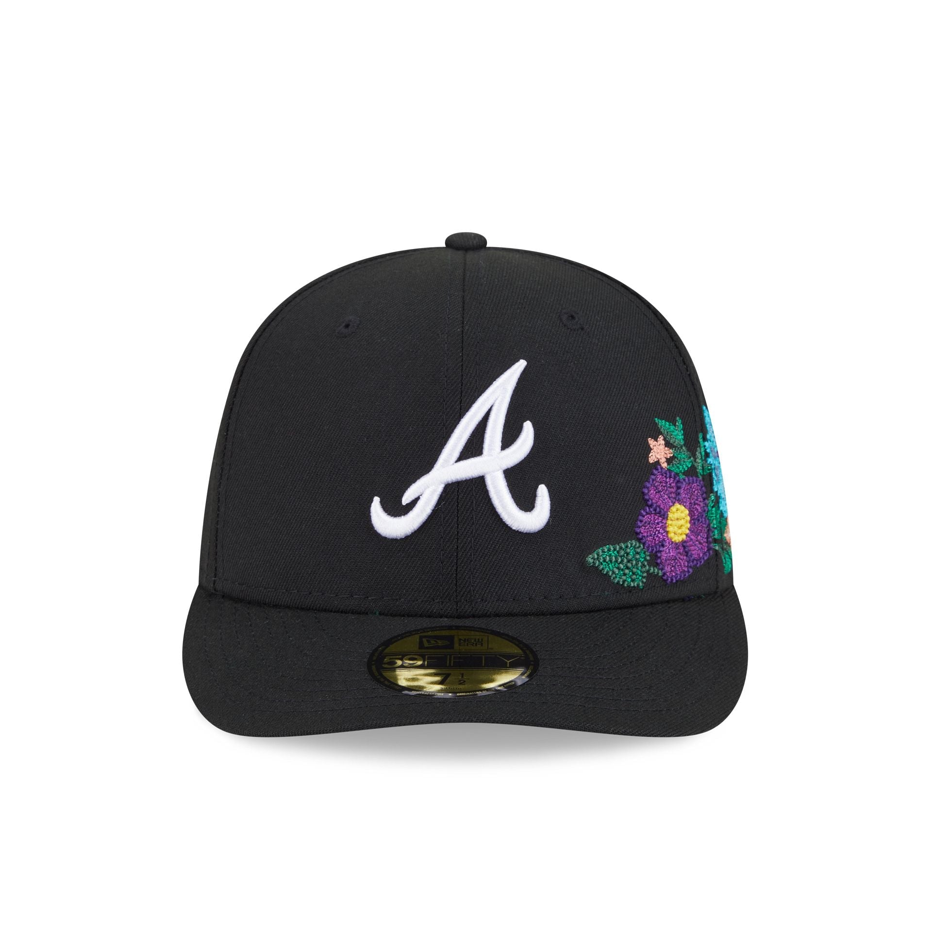 Atlanta Braves Tonal Florals Black 59FIFTY Fitted Hat