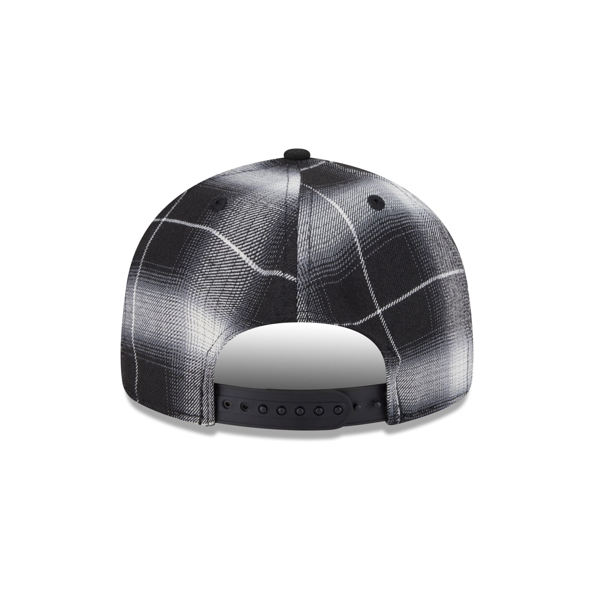 Atlanta Braves Black and White Plaid Retro Crown 9FIFTY Snapback Hat
