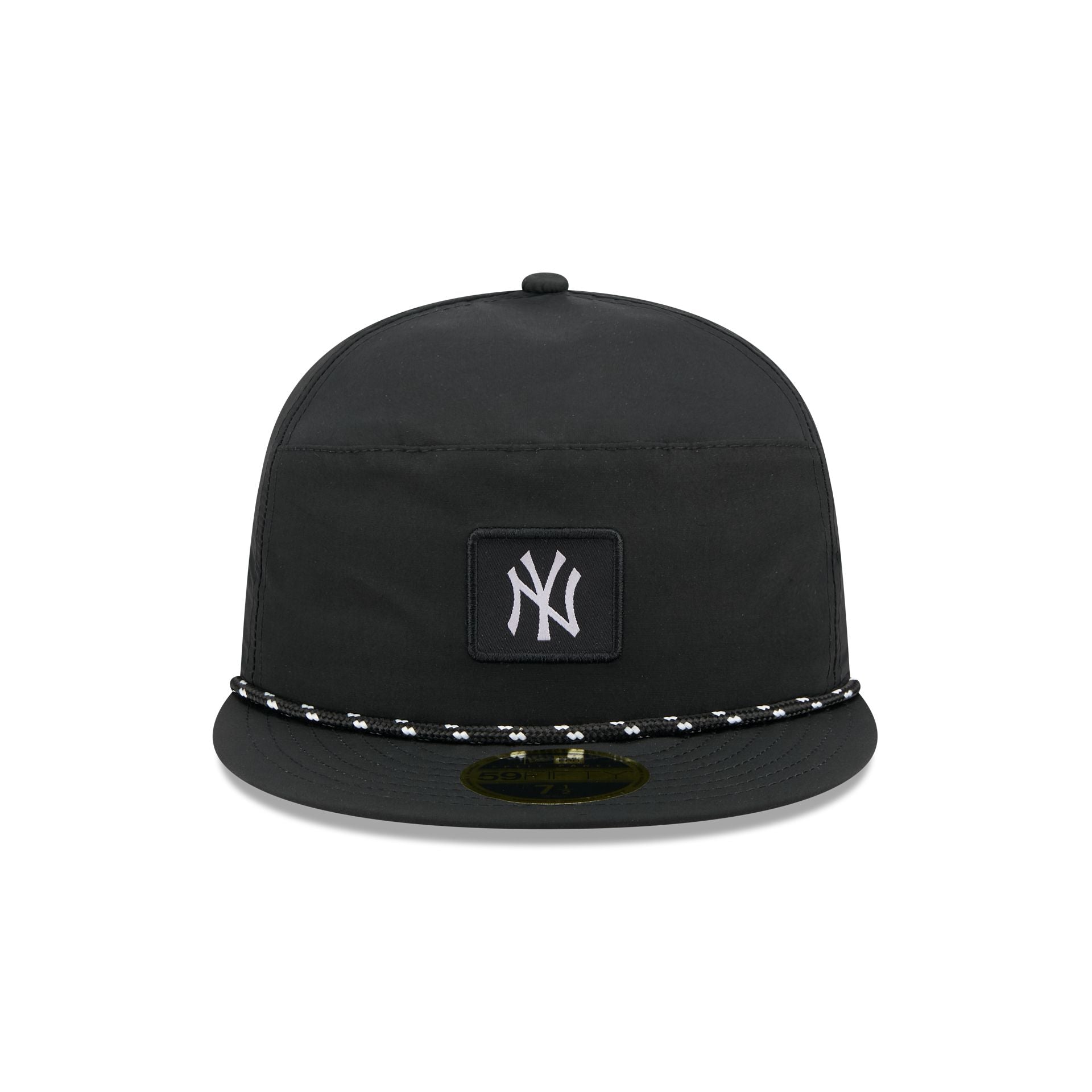 New York Yankees Black Poly Rope Split Panel 59FIFTY Fitted Hat
