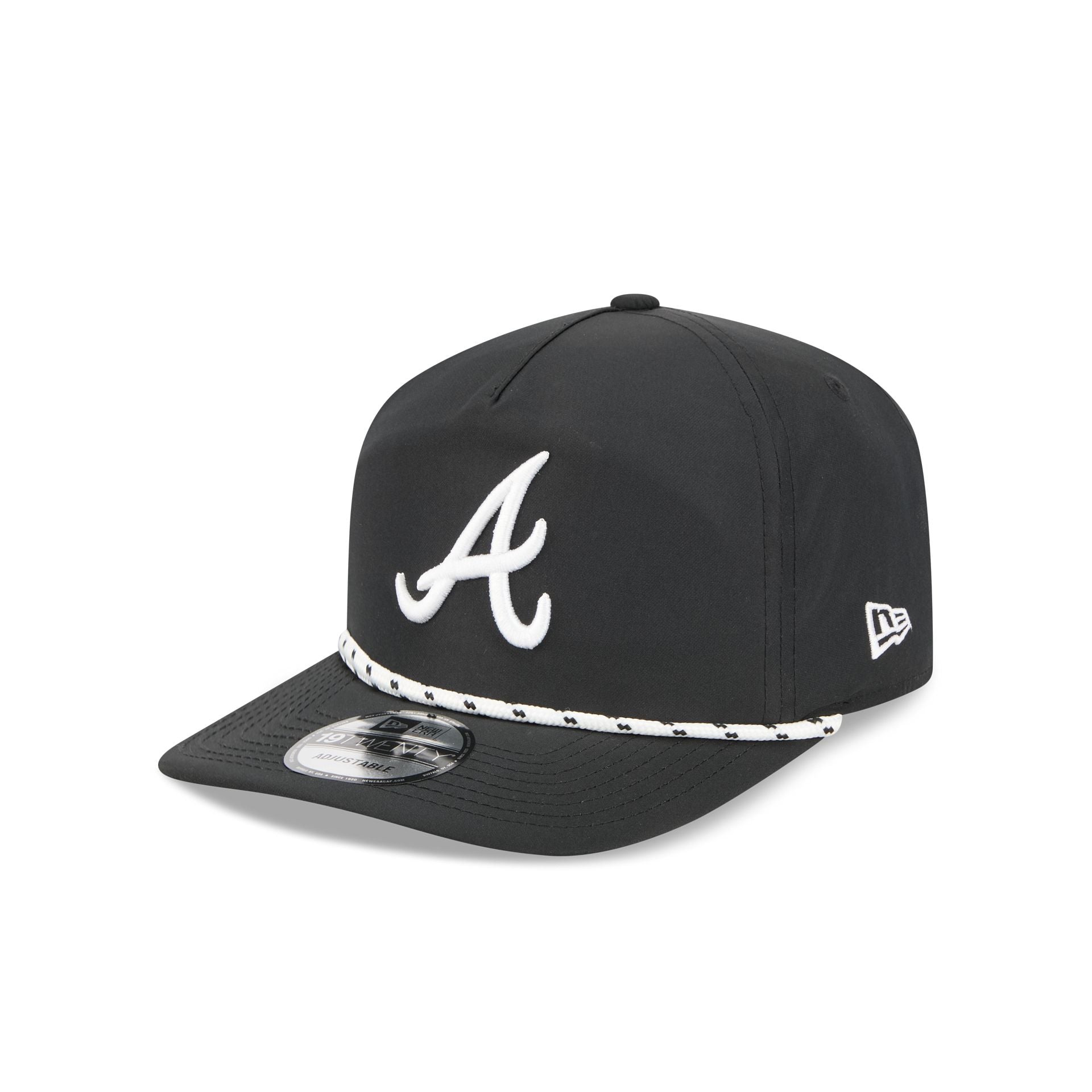 Atlanta Braves Black and White Rope 19TWENTY Snapback Hat