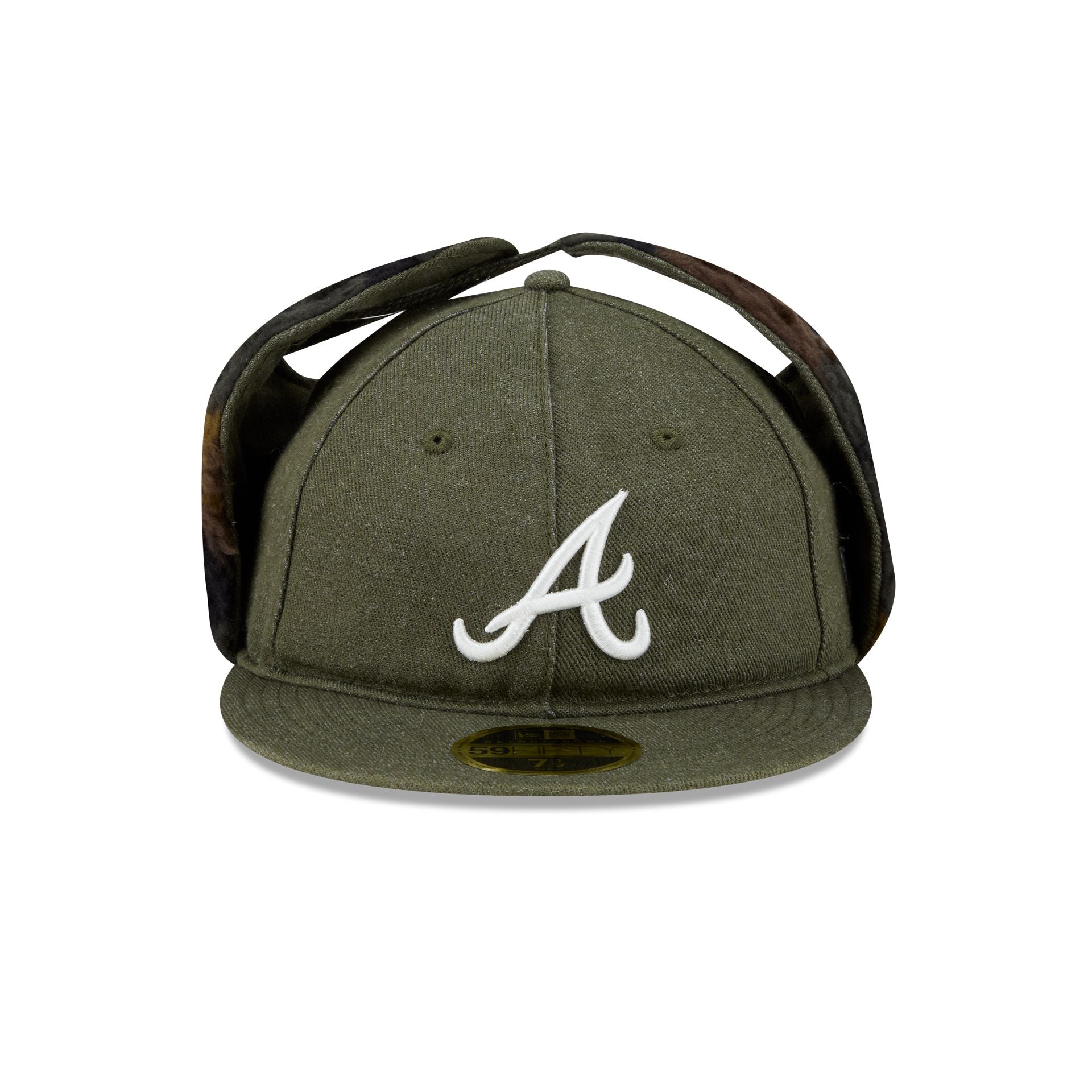 Atlanta Braves Three Looms Cotton Twill Camo Retro Crown Dog Ear 59FIFTY Fitted Hat