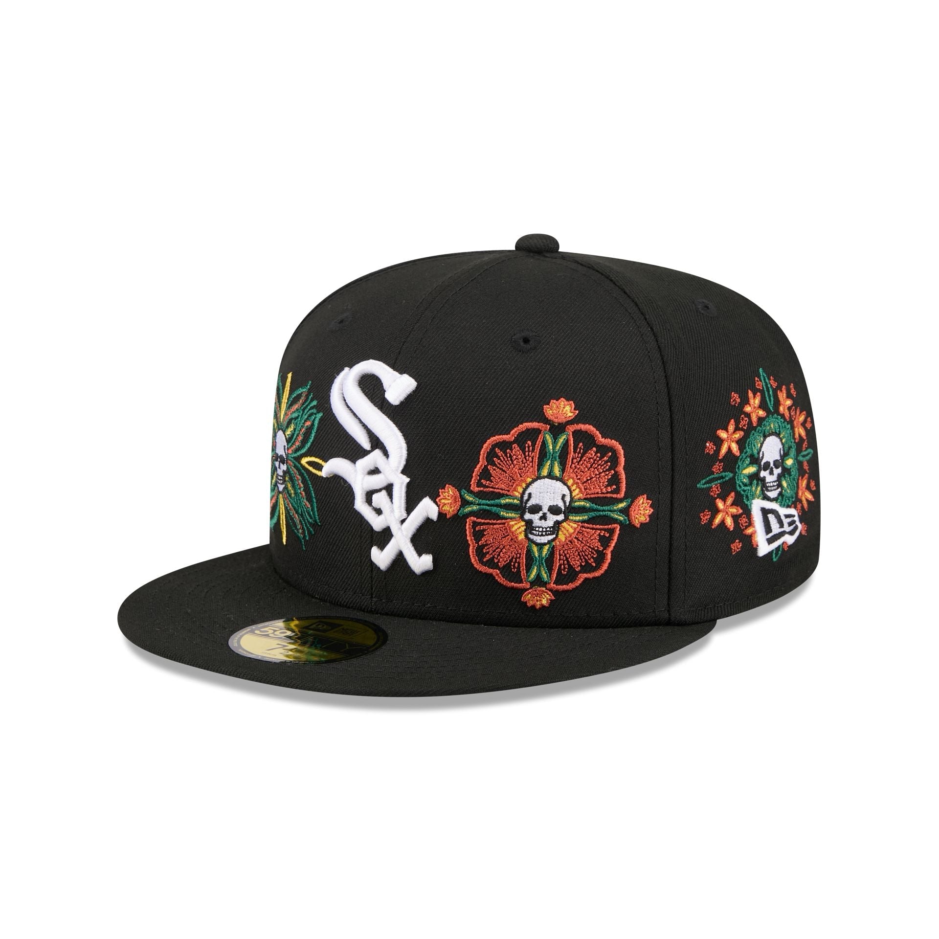 Chicago White Sox Day of the Dead Skull & Flowers 59FIFTY Fitted Hat