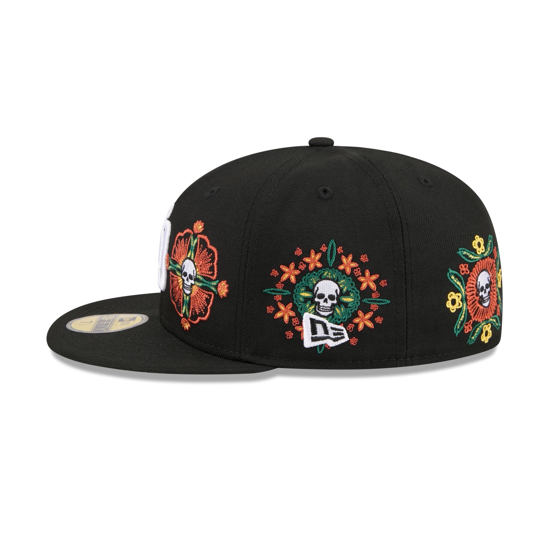 San Diego Padres Day of the Dead Skull & Flowers 59FIFTY Fitted Hat