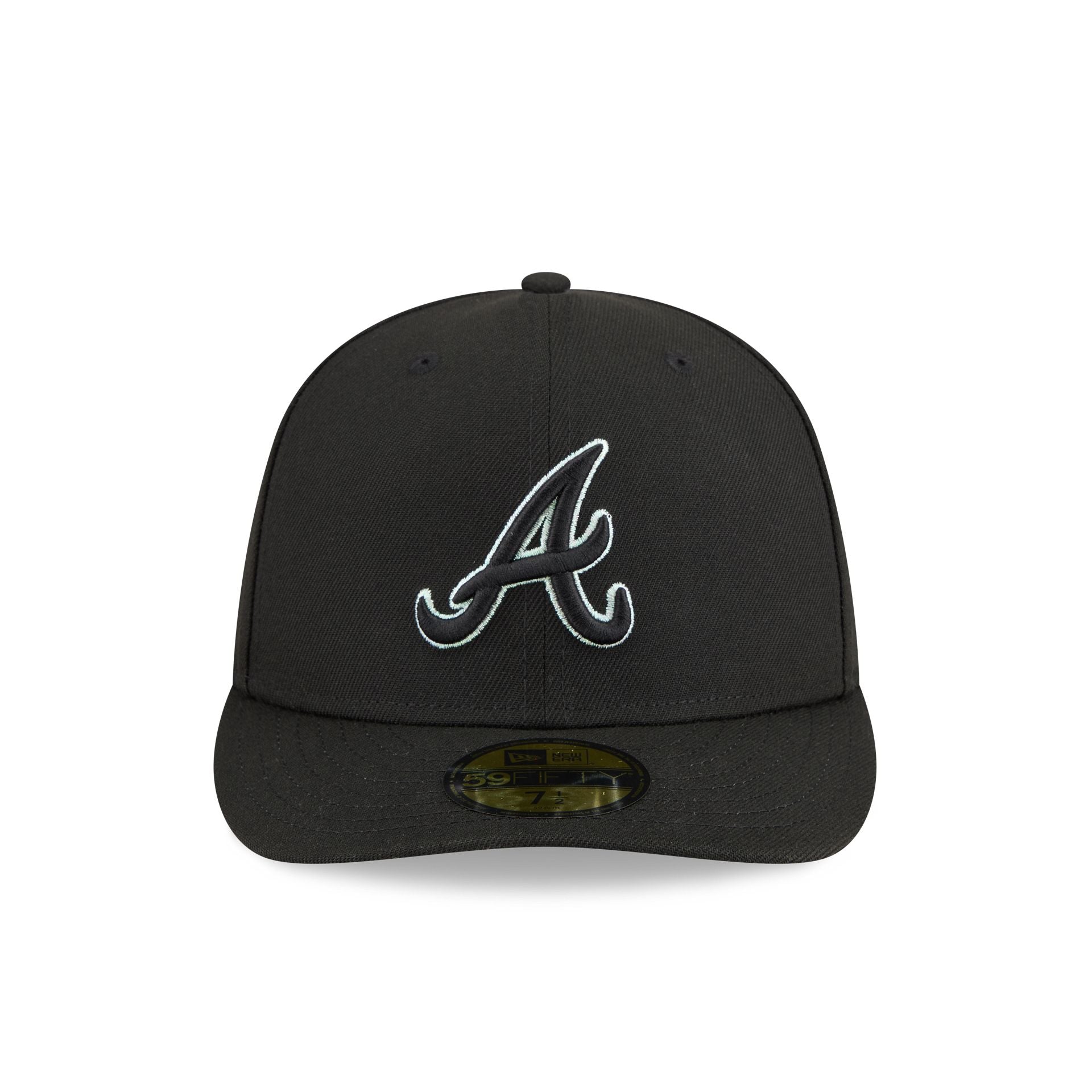 Atlanta Braves Black Pre-Curve 59FIFTY Fitted Hat