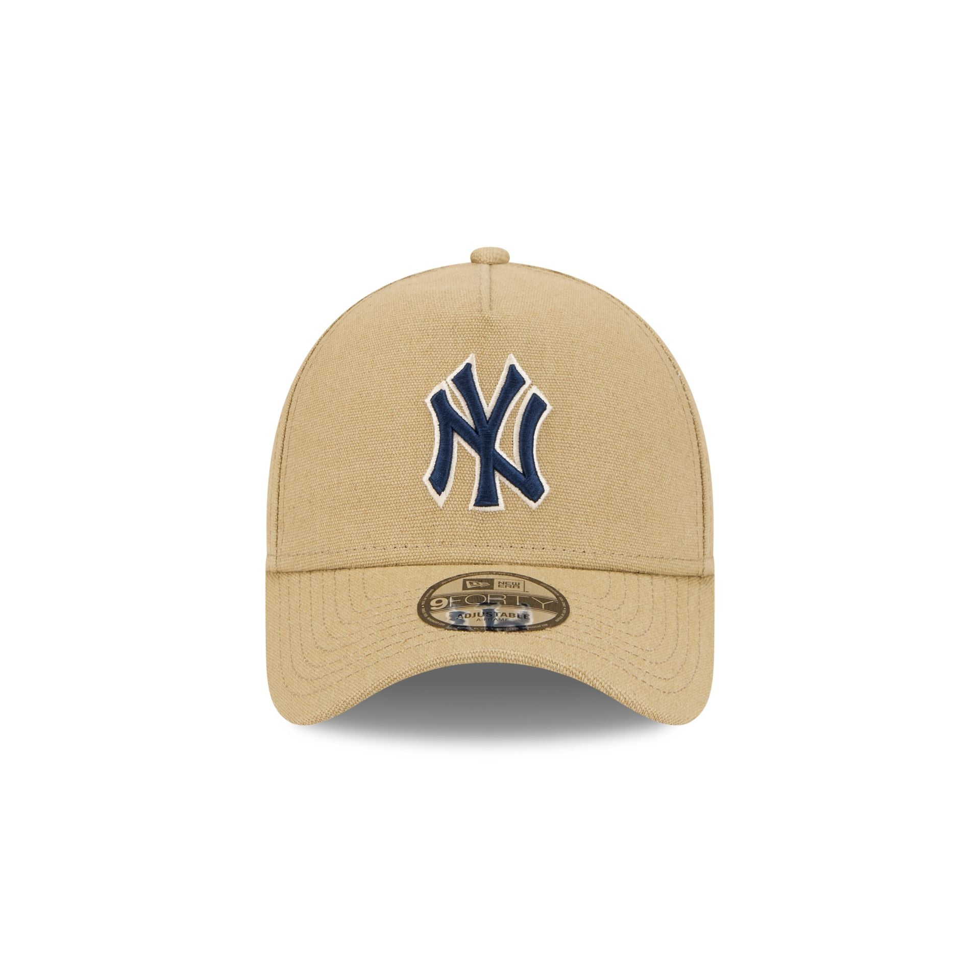 New York Yankees Logo Essentials Khaki 9FORTY A-Frame Snapback Hat