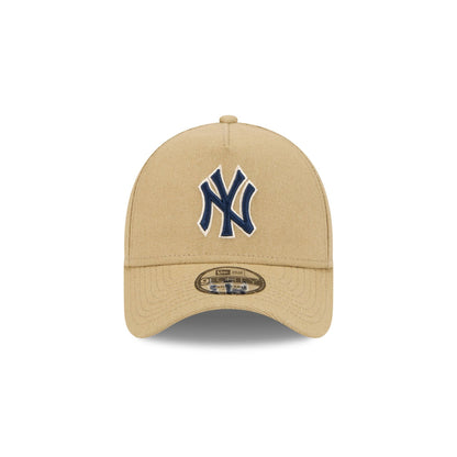 New York Yankees Logo Essentials Khaki 9FORTY A-Frame Snapback Hat