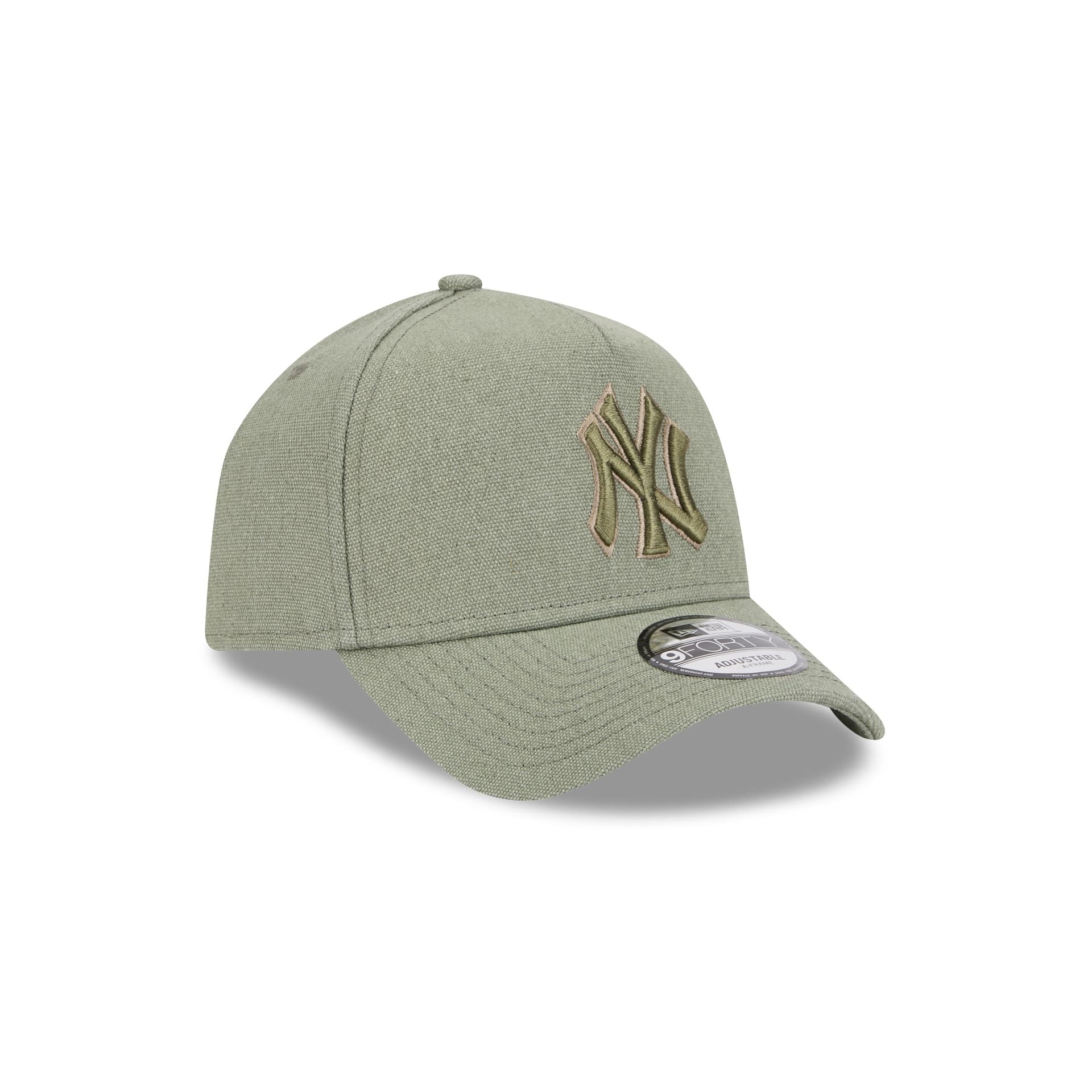 New York Yankees Logo Essentials Olive 9FORTY A-Frame Snapback Hat