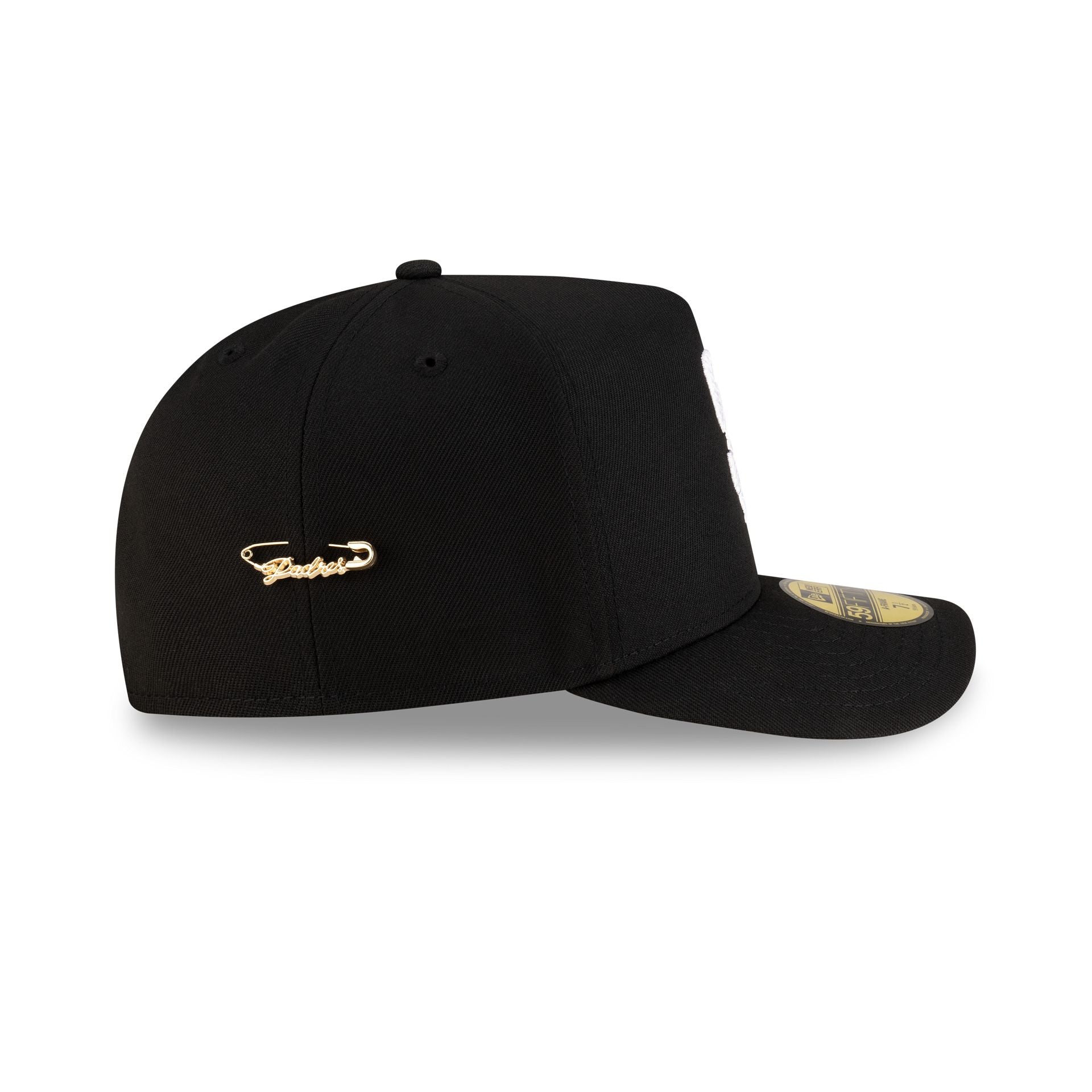 San Diego Padres Black Script Safety Pin 59FIFTY A-Frame Fitted Hat