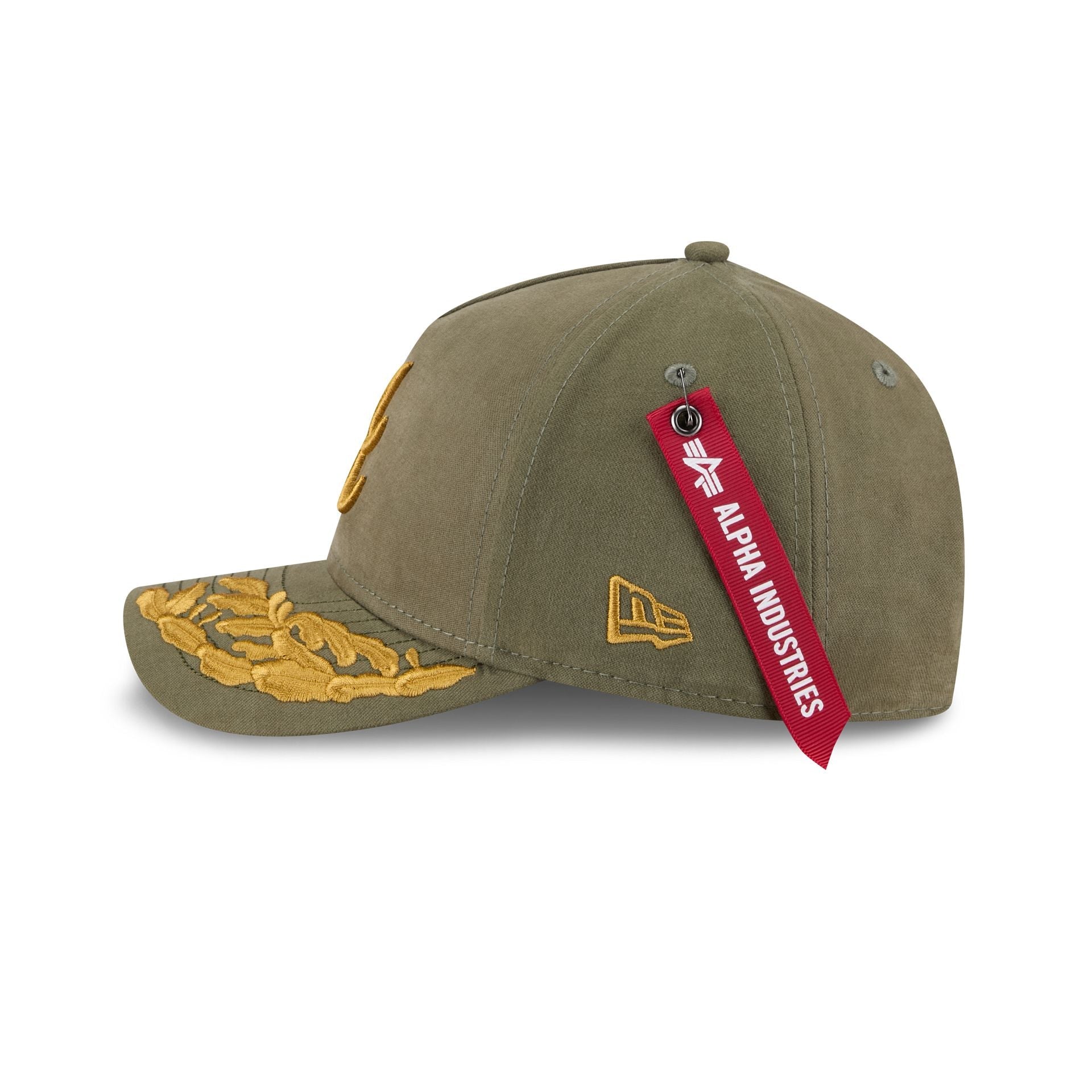 Alpha Industries x Atlanta Braves Olive Green 9FORTY M-Crown A-Frame Snapback Hat