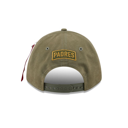 Alpha Industries x San Diego Padres Olive Green 9FORTY M-Crown A-Frame Snapback Hat