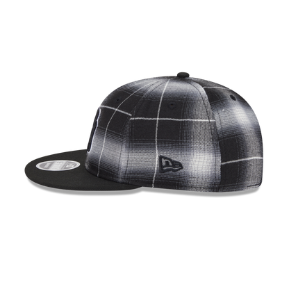 New York Yankees Black and White Plaid Retro Crown 9FIFTY Snapback Hat
