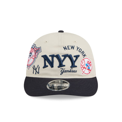 New York Yankees Scattered Patches Retro Crown 9FIFTY Snapback Hat