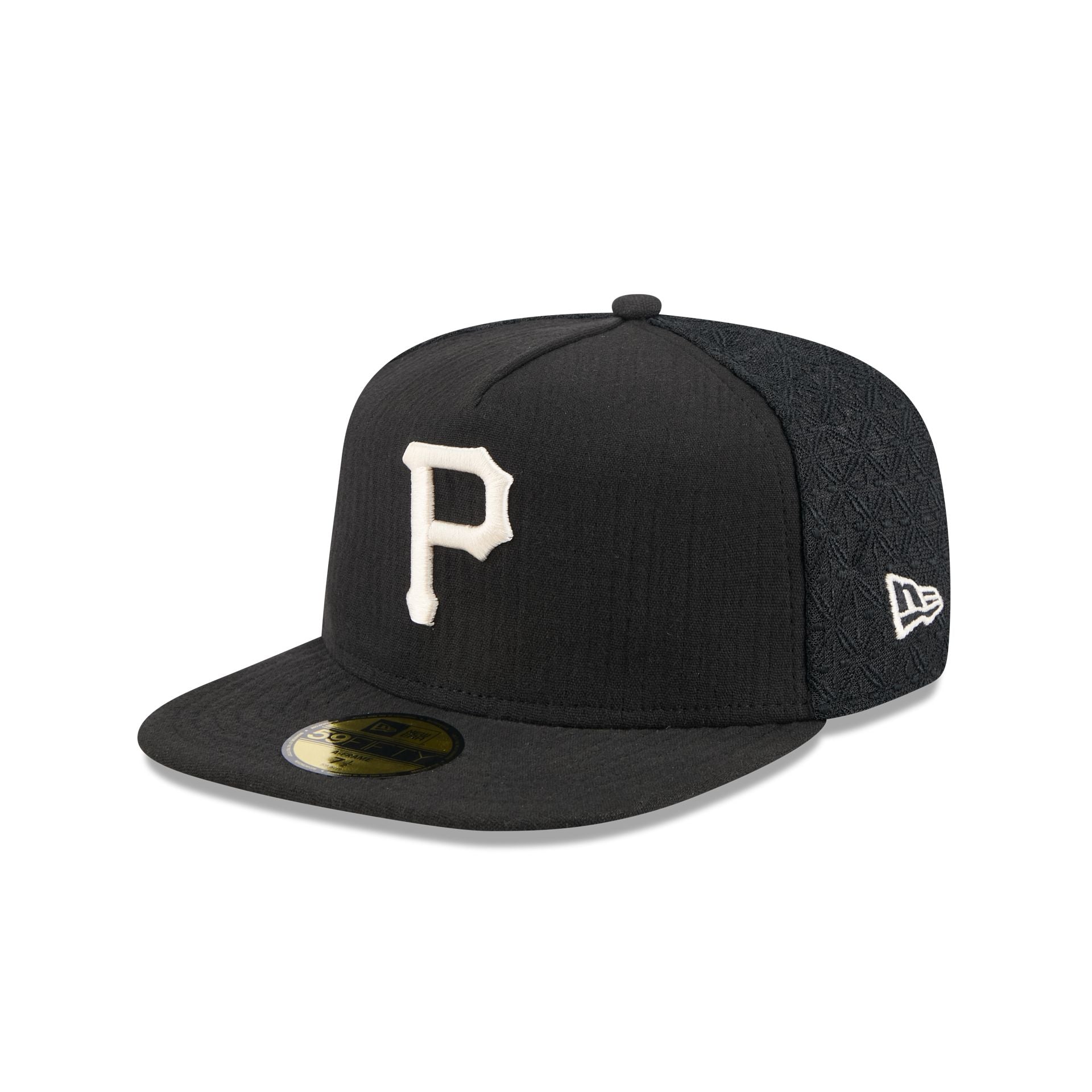 Pittsburgh Pirates Black Mesh 59FIFTY A-Frame Fitted Hat