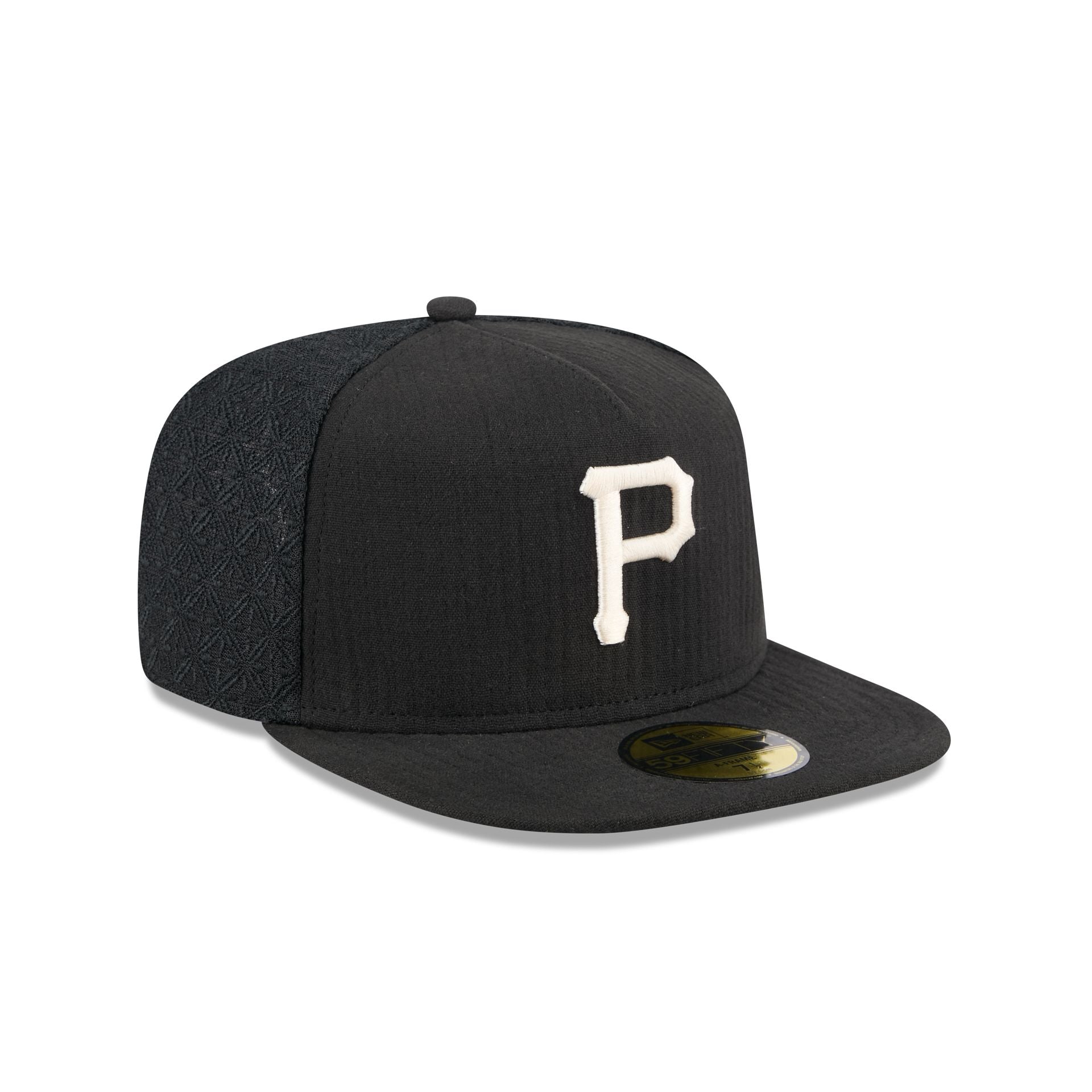 Pittsburgh Pirates Black Mesh 59FIFTY A-Frame Fitted Hat