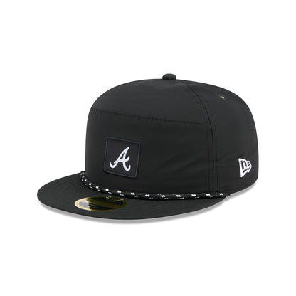 Atlanta Braves Black Poly Rope Split Panel 59FIFTY Fitted Hat
