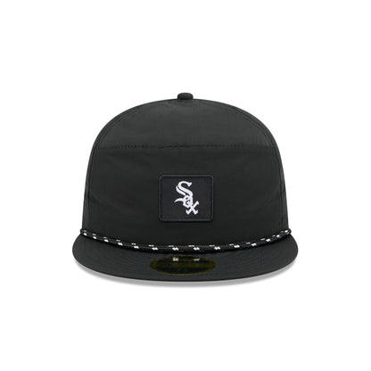 Chicago White Sox Black Poly Rope Split Panel 59FIFTY Fitted Hat