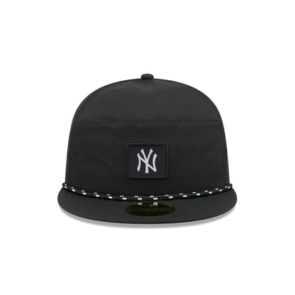 New York Yankees Black Poly Rope Split Panel 59FIFTY Fitted Hat