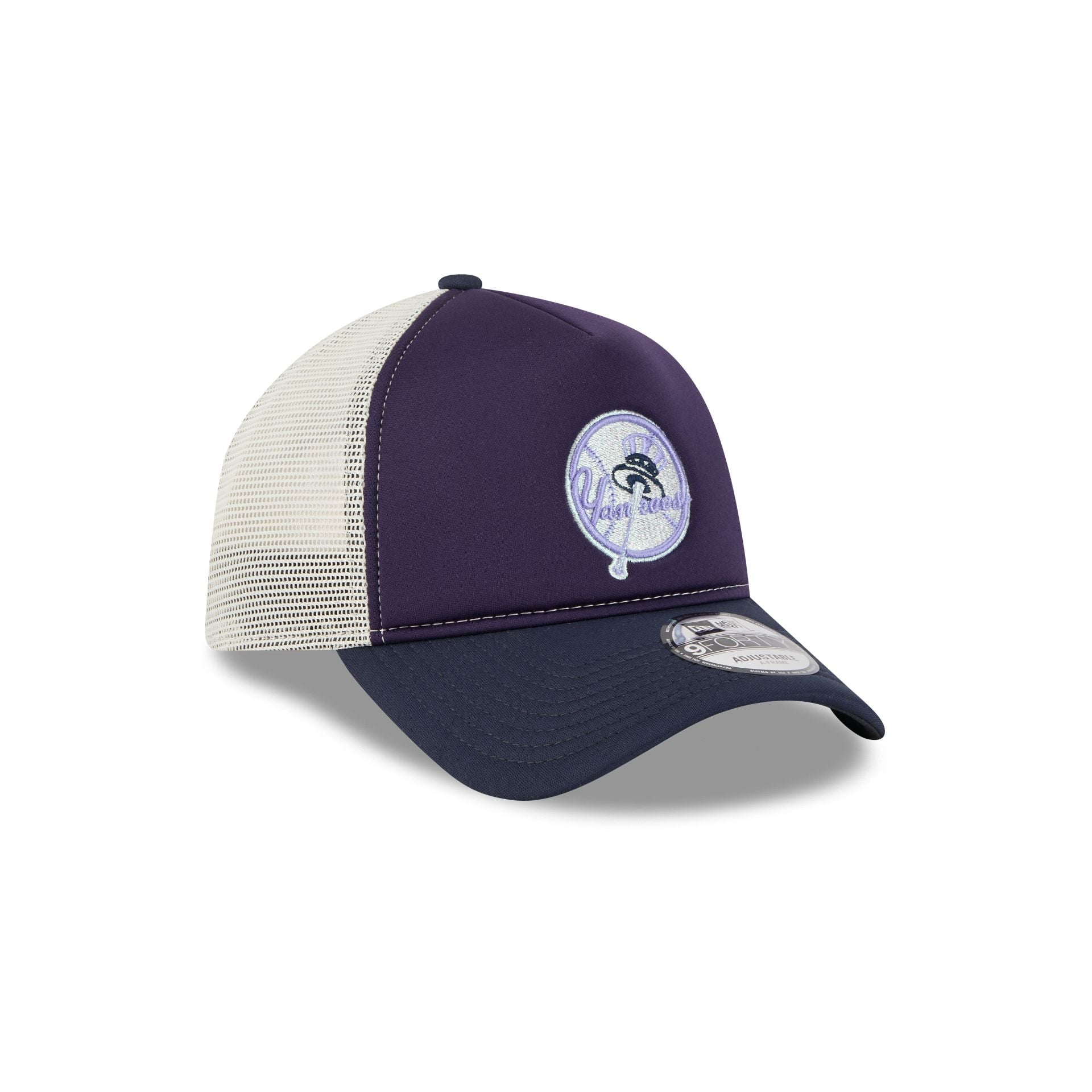 New York Yankees Navy Purple 9FORTY A-Frame Trucker Hat