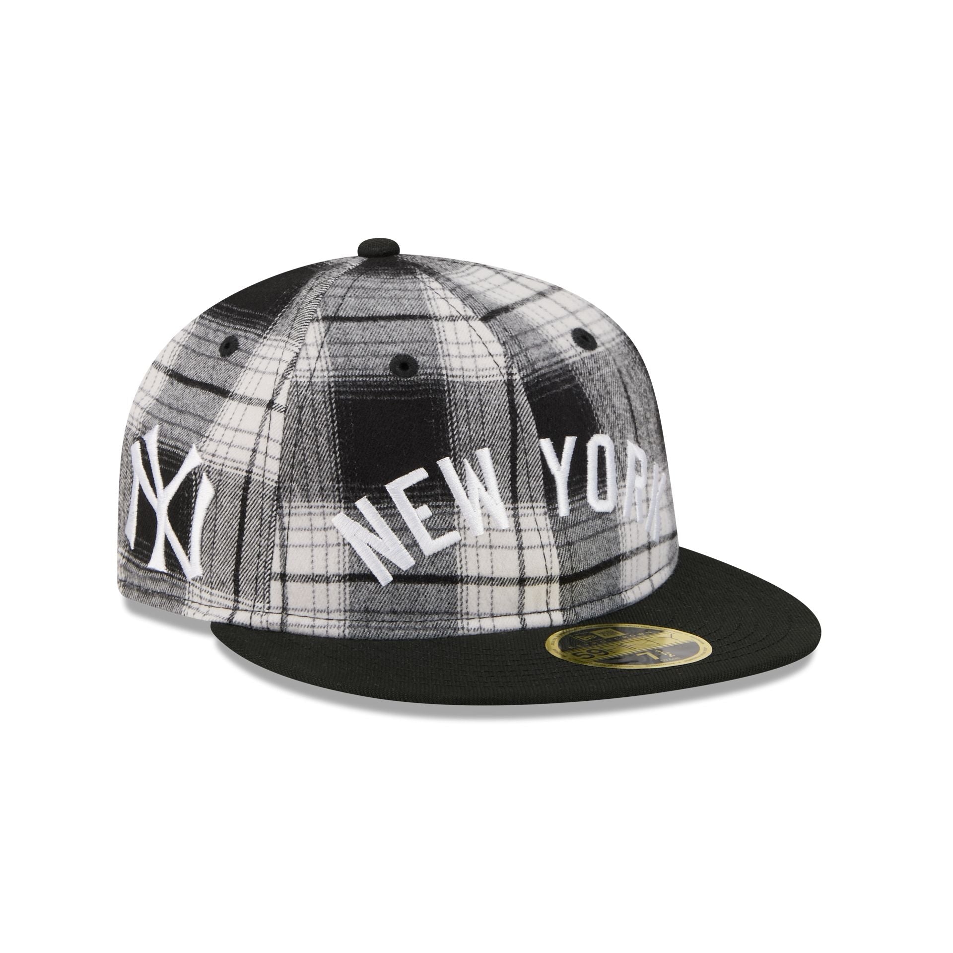 New York Yankees Grunge Plaid Retro Crown 59FIFTY Fitted Hat