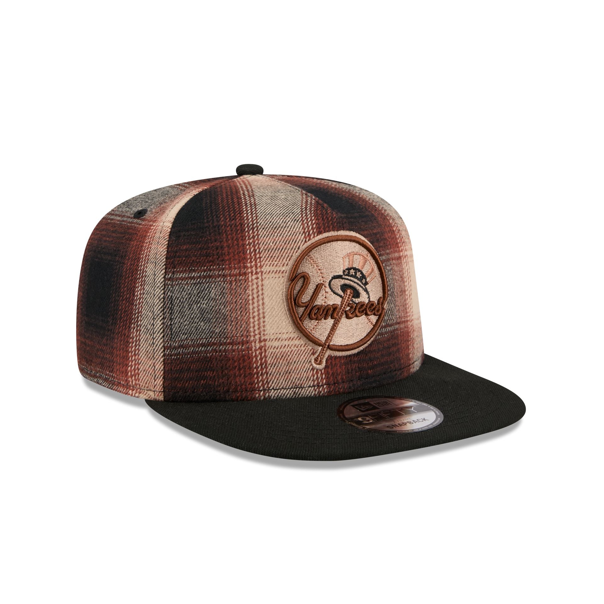 New York Yankees Grunge Plaid 9FIFTY A-Frame Adjustable Hat