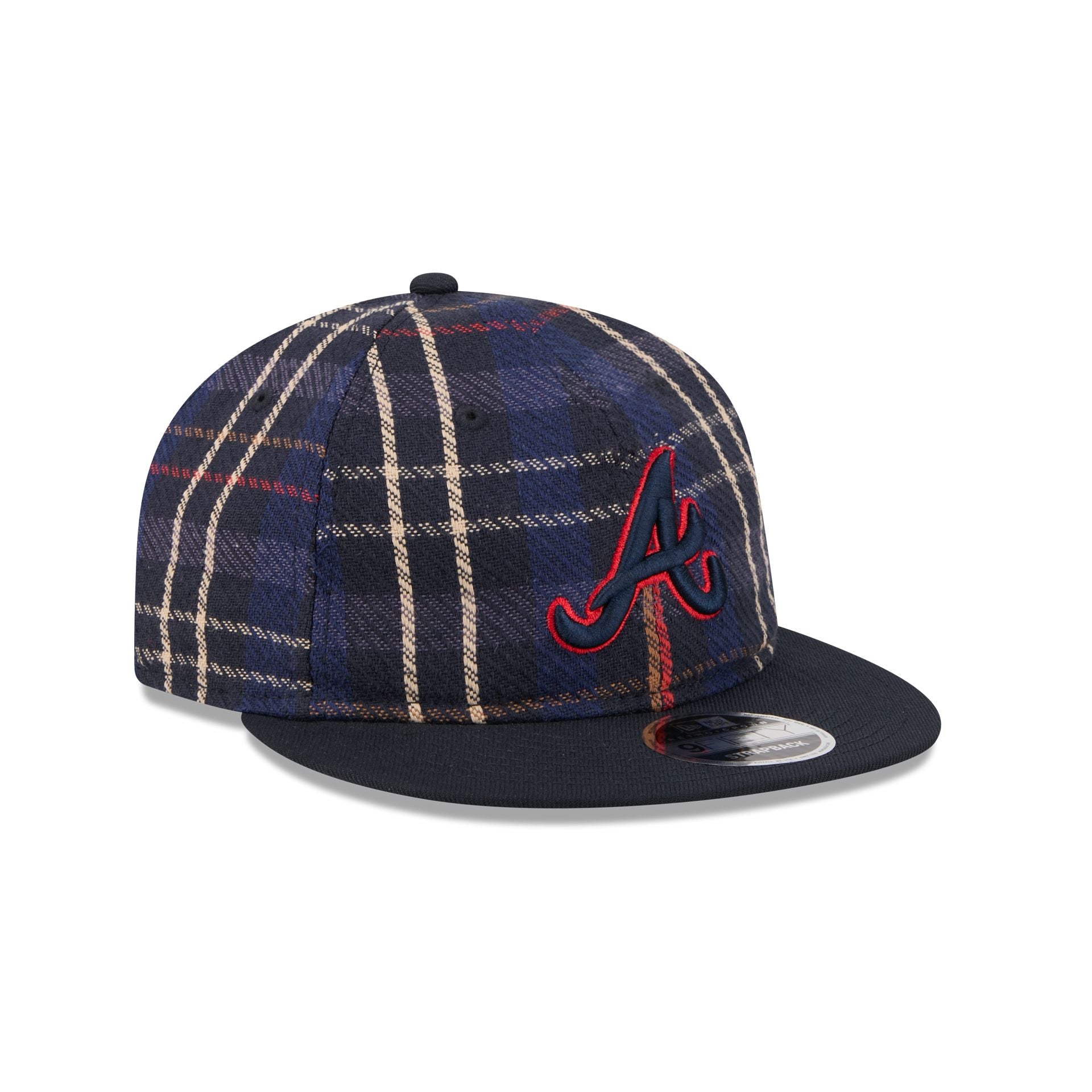 Atlanta Braves Grunge Plaid Retro Crown 9FIFTY Adjustable Hat