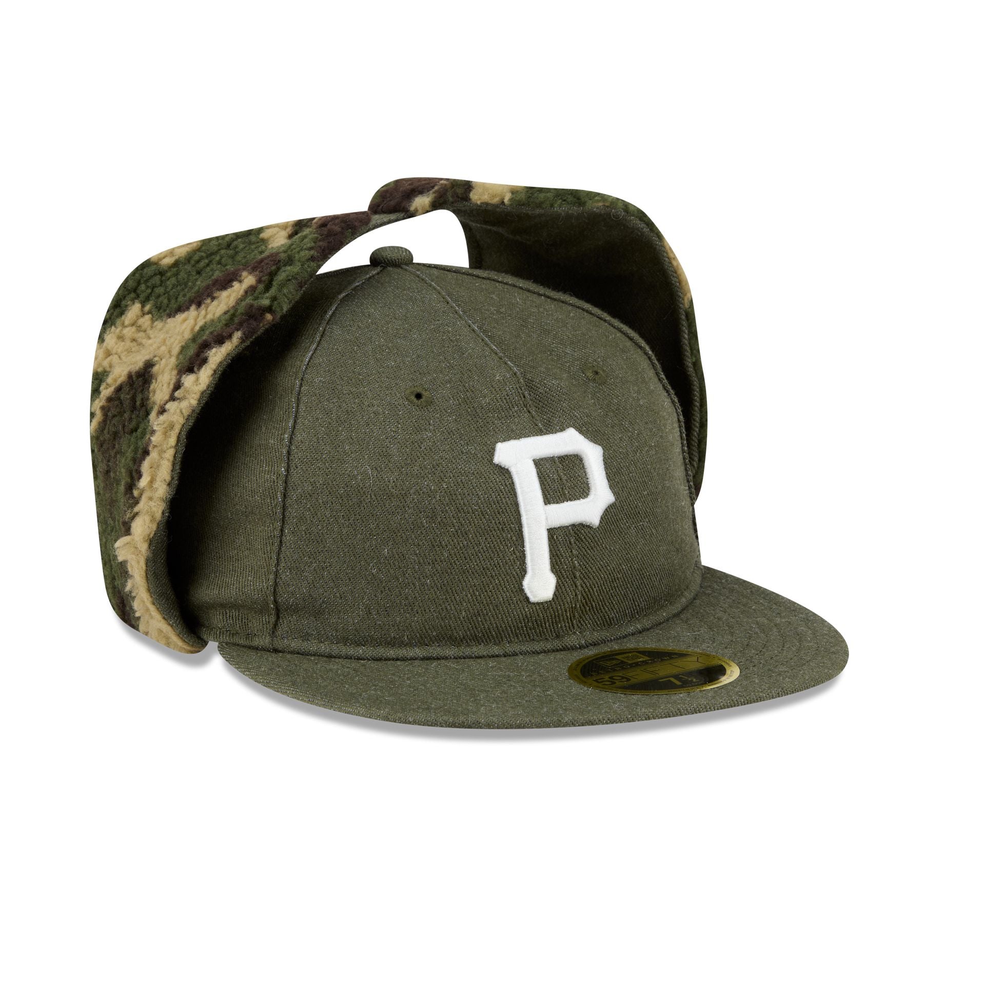 Pittsburgh Pirates Three Looms Cotton Twill Camo Retro Crown Dog Ear 59FIFTY Fitted Hat