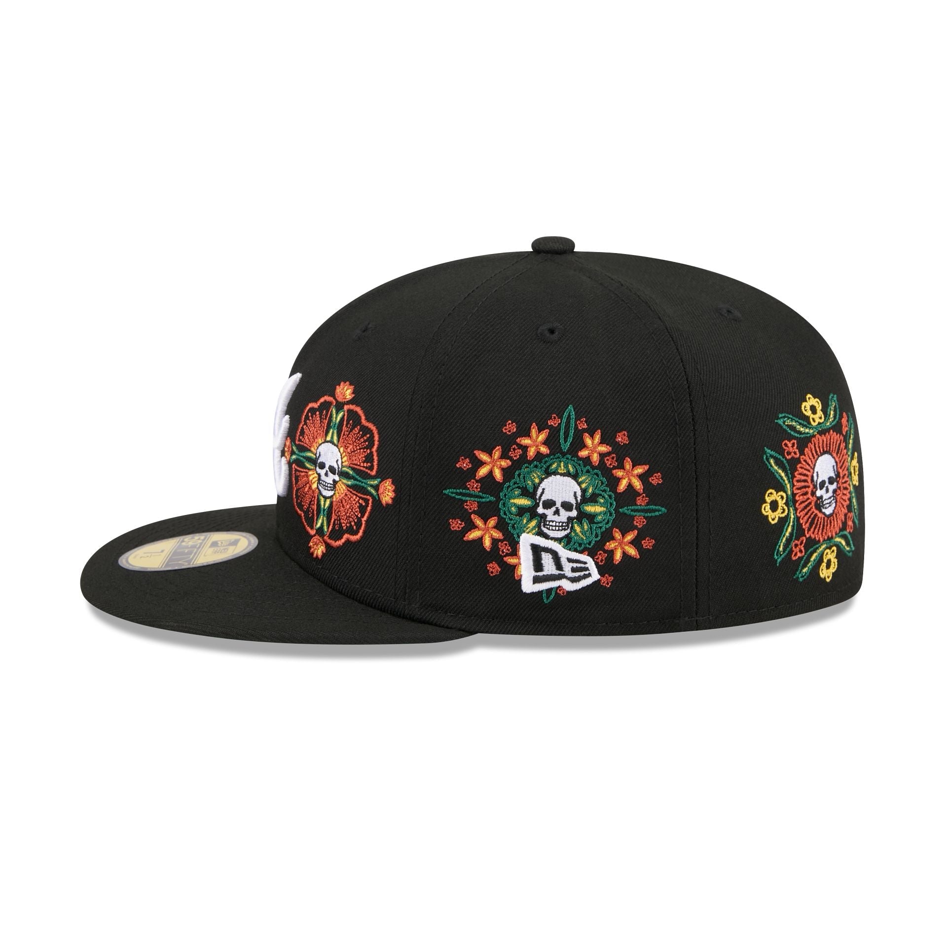 Atlanta Braves Day of the Dead Skull & Flowers 59FIFTY Fitted Hat