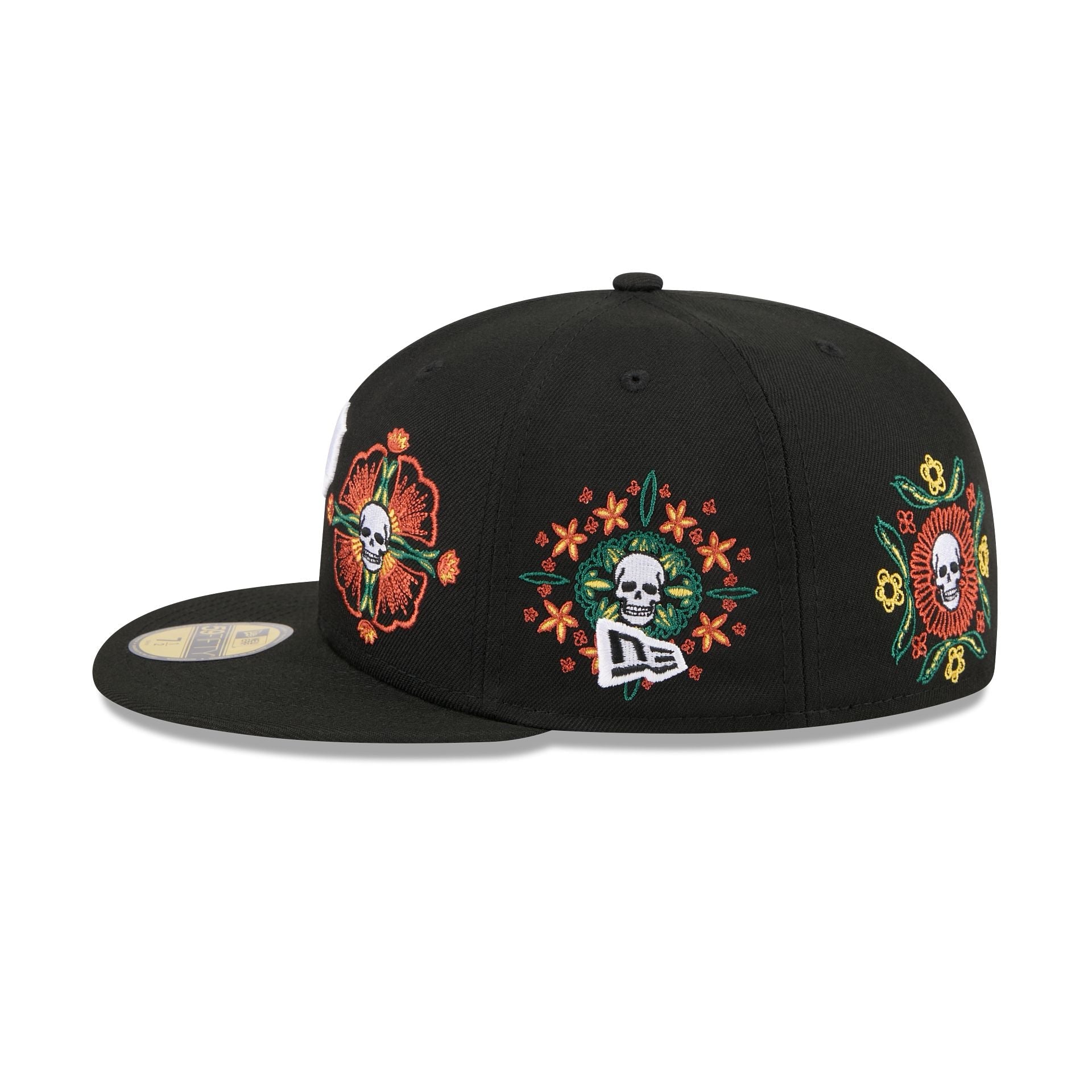 Pittsburgh Pirates Day of the Dead Skull & Flowers 59FIFTY Fitted Hat