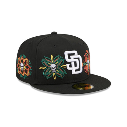 San Diego Padres Day of the Dead Skull & Flowers 59FIFTY Fitted Hat