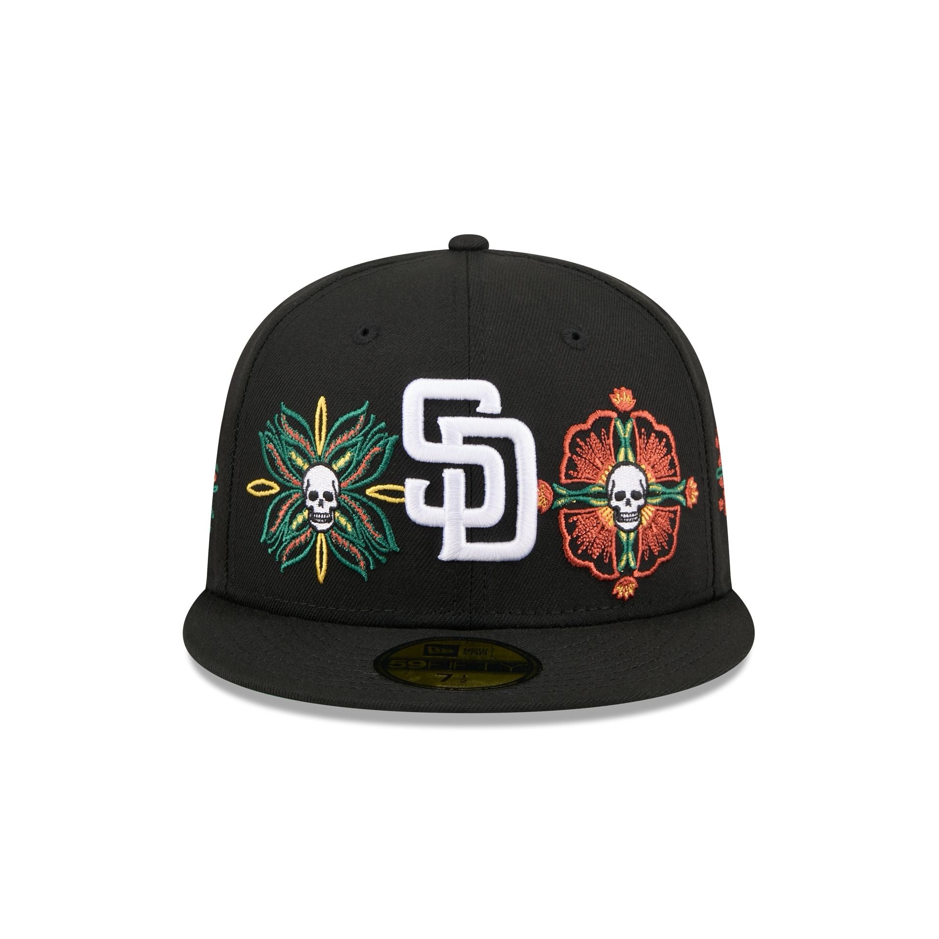 San Diego Padres Day of the Dead Skull & Flowers 59FIFTY Fitted Hat
