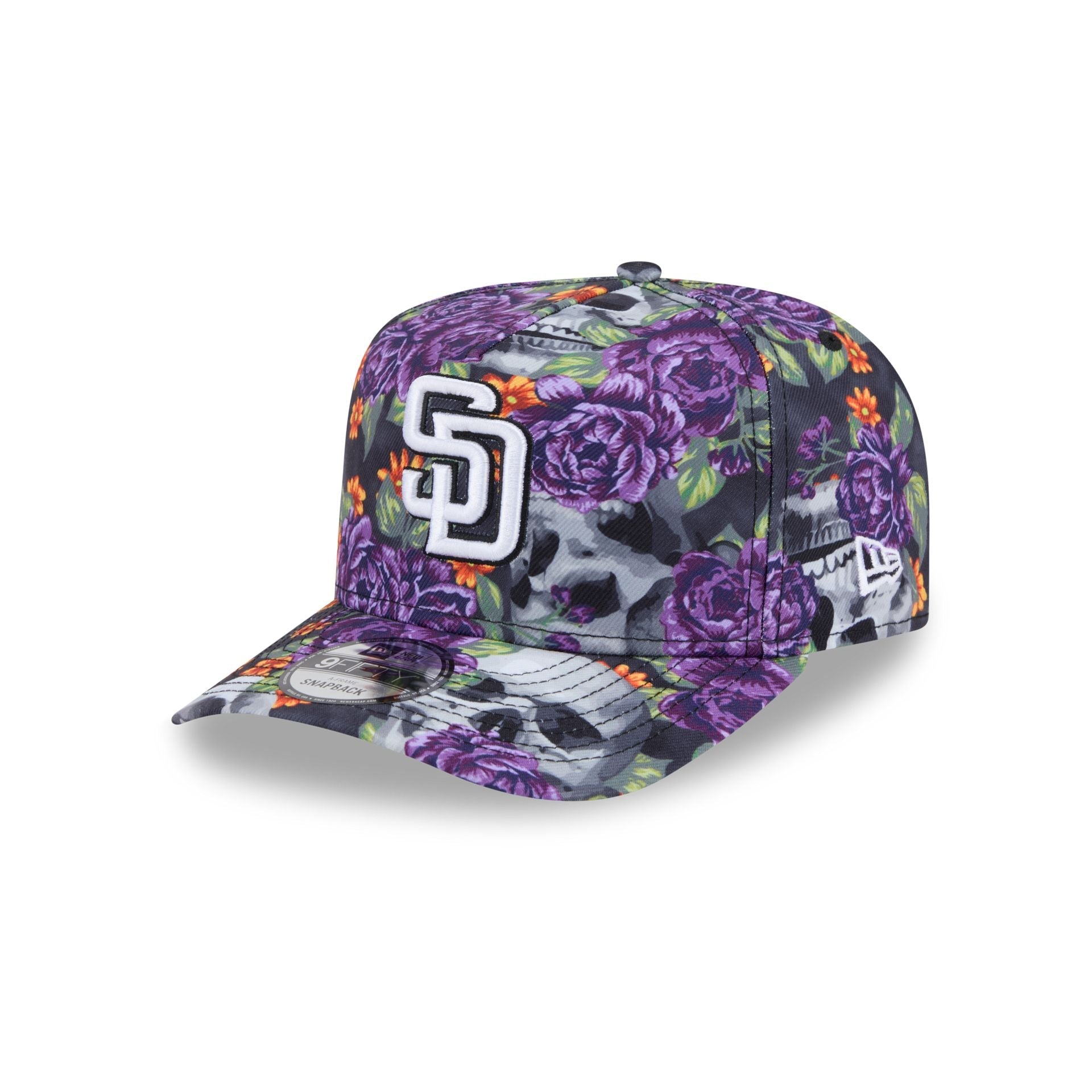 San Diego Padres Day of the Dead Skull & Roses 9FIFTY A-Frame Snapback