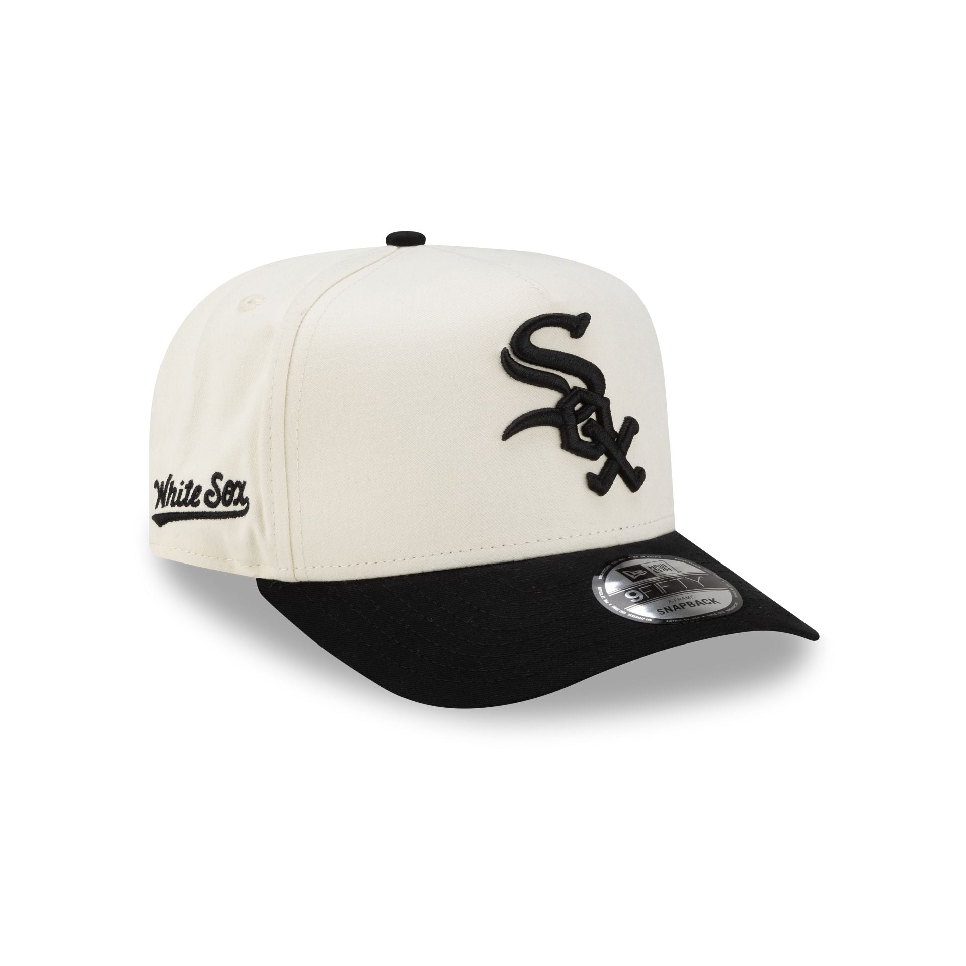 Chicago White Sox Cotton Brush Chrome Pre-Curve 9FIFTY A-Frame Snapback Hat