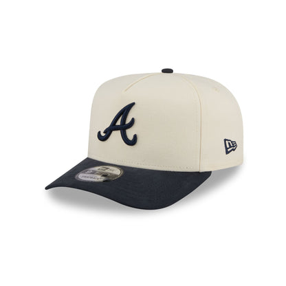 Atlanta Braves Cotton Brush Chrome Pre-Curve 9FIFTY A-Frame Snapback Hat