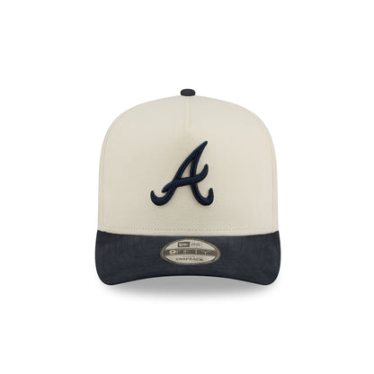 Atlanta Braves Cotton Brush Chrome Pre-Curve 9FIFTY A-Frame Snapback Hat