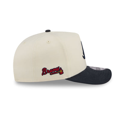 Atlanta Braves Cotton Brush Chrome Pre-Curve 9FIFTY A-Frame Snapback Hat