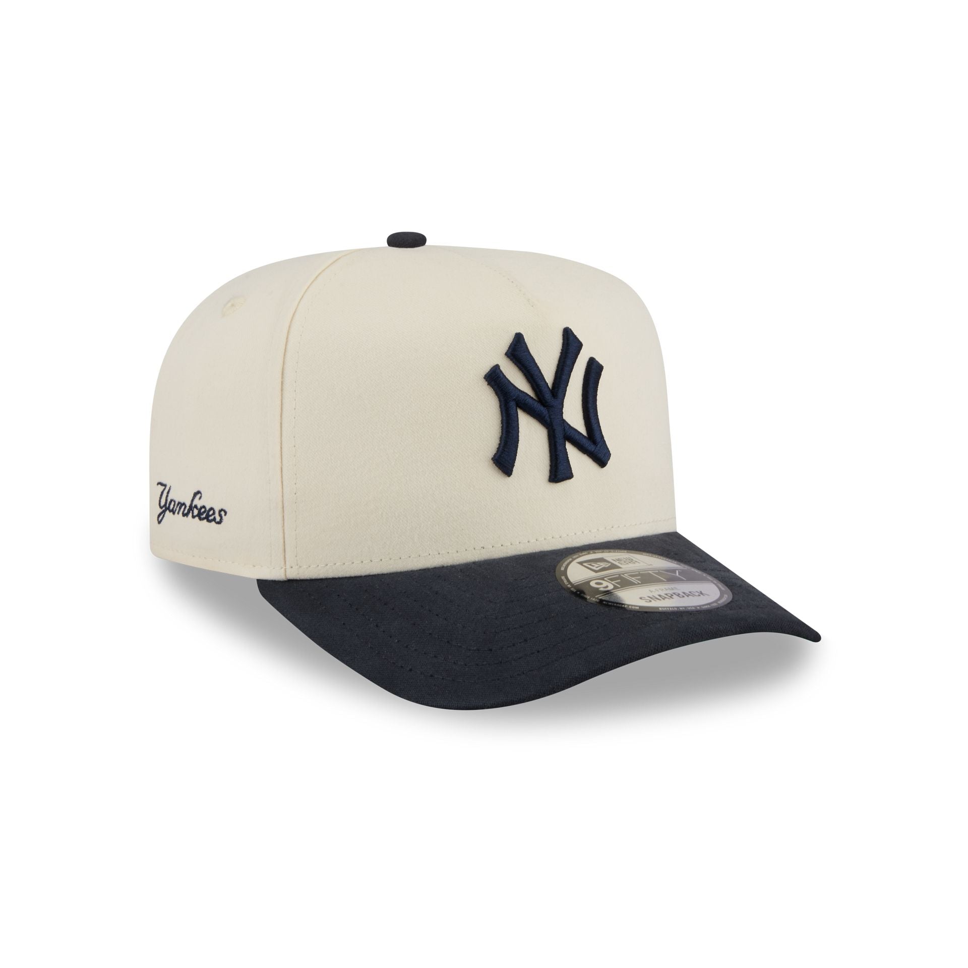 New York Yankees Cotton Brush Chrome Pre-Curve 9FIFTY A-Frame Snapback Hat