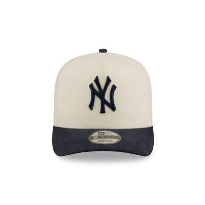 New York Yankees Cotton Brush Chrome Pre-Curve 9FIFTY A-Frame Snapback Hat
