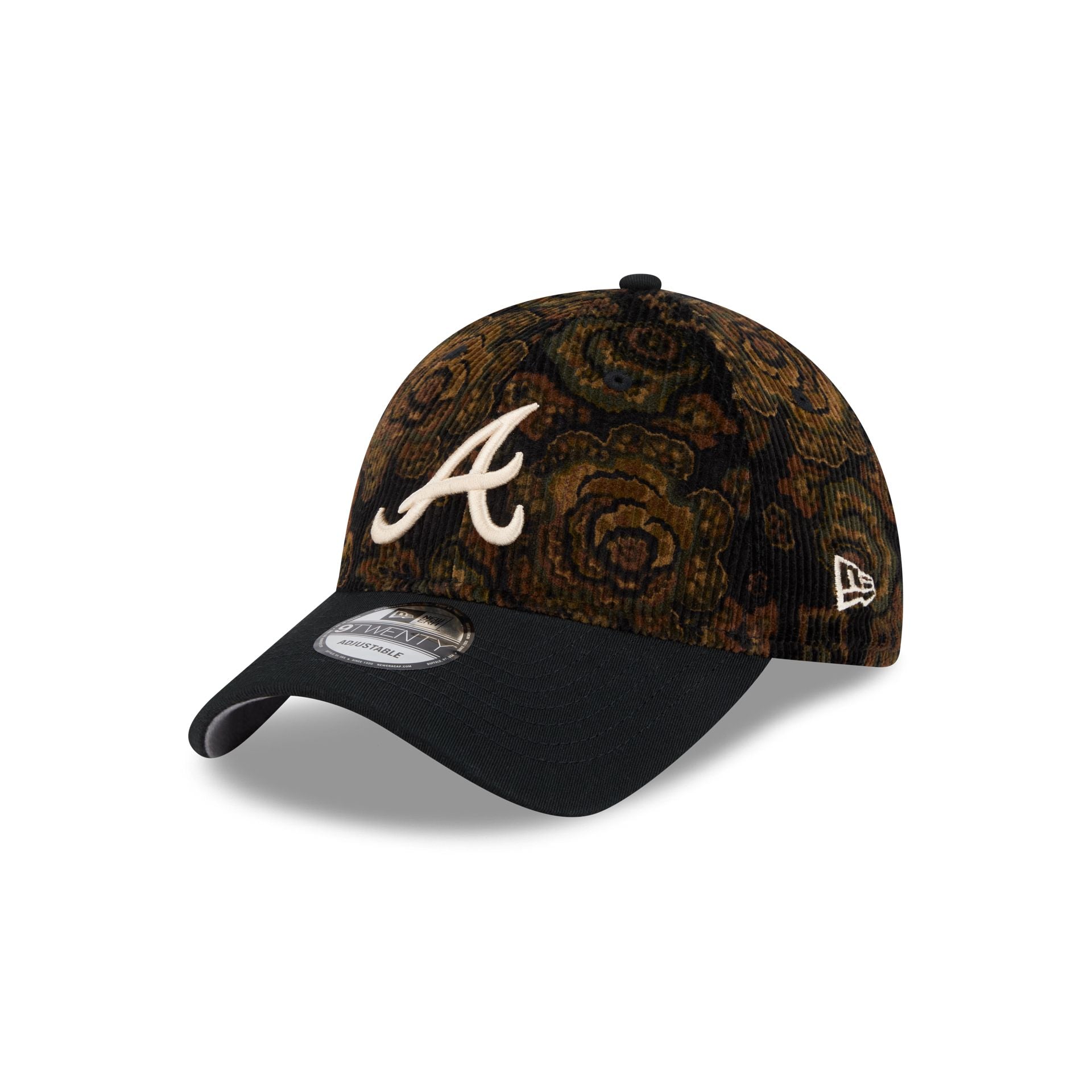Atlanta Braves Three Looms Floral Corduroy 9TWENTY Adjustable Hat