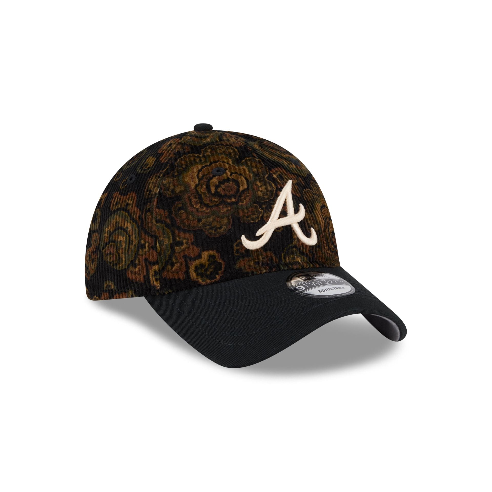 Atlanta Braves Three Looms Floral Corduroy 9TWENTY Adjustable Hat