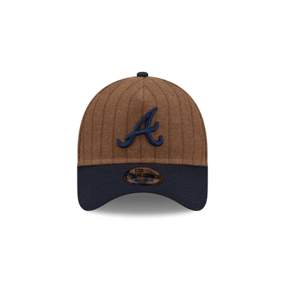 Atlanta Braves Three Looms Wool Pinstripe 9FORTY A-Frame Snapback Hat