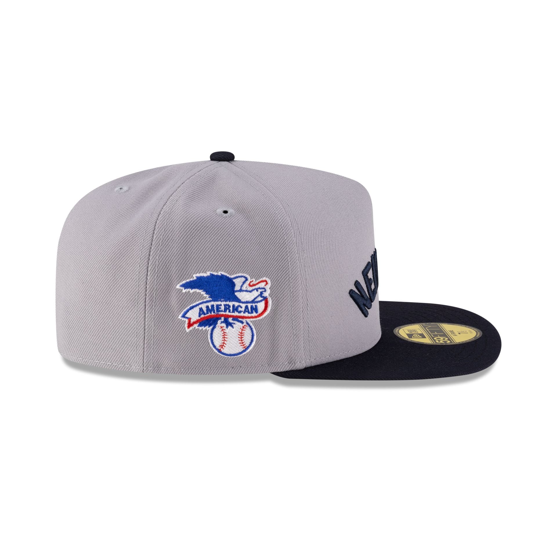 Just Caps League Sidepatch Gray New York Yankees 59FIFTY A-Frame Fitted Hat